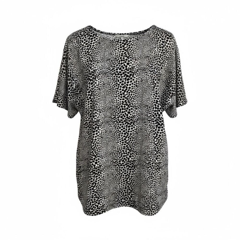 Dendrobium Leopard Print Mini Shift Dress‎ Black White Size 38